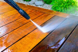 pressure washing deck